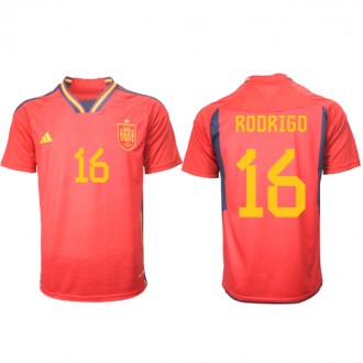 Herren Fußballbekleidung Spanien Rodri Hernandez #16 Heimtrikot WM 2022 Kurzarm